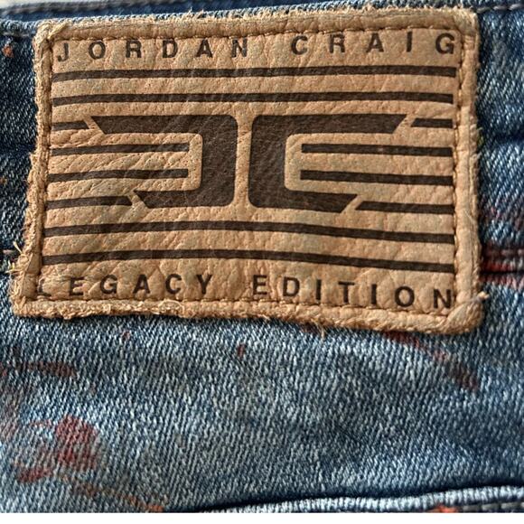 Jordan Craig Mens Jeans Blue Sean Legacy Edition Painted Moto Distressed 32x32 - Picture 7 of 13